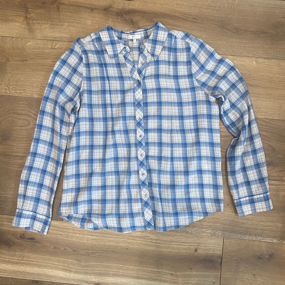 Joie Tops - Joie Plaid Button Down Blue Shirt medium